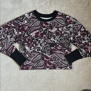 JOIE Cropped Pullover Sweatshirt Paisley Floral